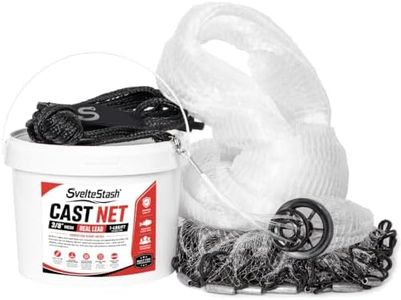Cast Net for Fishing with Real Lead Weight,1lb/ft, 3/8” Mesh Throw Net