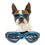 NAMSAN Dog Goggles Medium UV Protection Adjustable Boston Terrier Sunglasses Easy Wear Windproof Motorcycle Dog Glasses for Small to Medium Dogs (Blue)