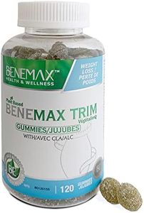 Benemax TRIM 120 Gummies, CLA, 100mg Apple Cider Vinegar, Gluten Free, 100% Plant Based, Weight Loss, Stimulant-Free Fat Burner and Metabolism Booster