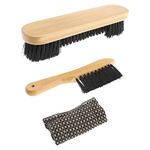 EMSea 3 Pcs Pool Table Brush Cloth Cleaner Tool Kit with Wooden Handle for Snooker Billiard Table Bed Corners Rails Cue Shaft