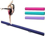 10 ft Folding Balance Beam - NEWBUY Gymnastics Floor Beam, Extra Firm with Suede Cover and Anti Slip Bottom with Carry Bag for Kids, Beginners and Professional Gymnasts (Blue)