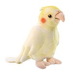 ZHONGXIN MADE Yellow Cockatiel Plush Toy - Simulation 7 Inch Parrot Stuffed Animal, Cute Little Bird Doll as Gift for Your Friends