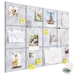 Uoisaiko Felt Bulletin Board for Walls: 120x90cm Large Cork Board Tiles Alternative - 12 Pack Pin Board with 60 Push Pins for Office Home