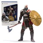 PlayStation God of War Ragnarök, 6” Kratos Action Figure with 5 Accessories, The Shapes Collection, for PS5 Fans & Collectors Ages 17+