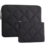 LANDICI Puffy Laptop Sleeve for 13-13.6 inch MacBook Air M3/A3113 2024, M2/A2681 M1/A2337, MacBook Pro M2 M1/A2338 2024-2016, iPad Pro 12.9, Laptop Carrying Case with Accessories Pouch, Black