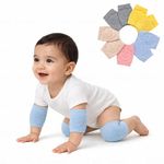 Tiny Coven Baby Knee Pads for Crawling, Anti-Slip/Padded Stretchable Elastic Cotton Soft Breathable Comfortable Knee Cap/Elbow Safety Protector (2 Pairs) (Knee_Smiley)