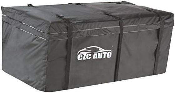 CZC AUTO Hitch Cargo Carrier Bag 20 cu. ft Waterproof/Rainproof/Weatherproof Cargo Traveling Bag for Car Truck SUV Vans' Hitch Trays and Hitch Baskets Safe Steady Durable Soft Black