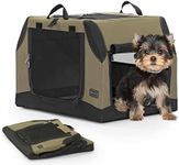 PETSFIT Soft Sided Dog Crate, Ideal for Traveling, Three Doors, Collapsible Dog Kennel, Fune-Tune The Tightness of Fabric Cover, Easy On The Go, Easy to Stow Green 26inch