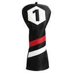 Big Teeth Golf Club Head covers for Driver 460CC DR #1 Balck White Red PU Leather