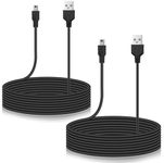 Smays 15 ft Long Mini USB Cable for PS3 Controller, Mini-B Charger Cord 2-Pack