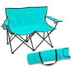 Trademark Innovations Double Camp Chair, Alloy Steel, Teal