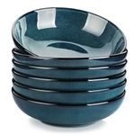 vancasso Stern Ceramic Pasta Bowl Set of 6, 38 Oz Large Salad Bowls for Serving, Microwave Oven Safe Soup Bowls for Kitchen, Green Stoneware Bowl Set