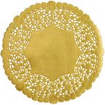 The Baker Celebrations Metallic Gold Foil 8 inch Paper Lace Decorative Doilies - Heavy Duty - Made in Canada (50)