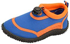 Wet Shoes Kids Infant Size Aqua Beach Surf Water Swim for Boys & Girls (Blue & Orange, Numeric_7)