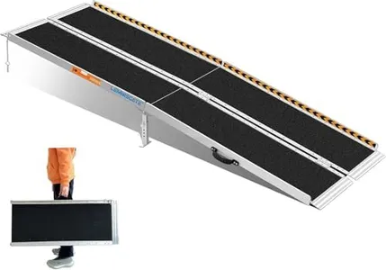 LEMNISCATE 7FT Portable Wheelchair Ramp with Stabilizing Legs, Ramps for Wheelchairs for Home, Non-Skid Threshold Ramp for Doorways,Curbs, Foldable Wheelchair Ramp for Home Steps, 800 LBS Capacity