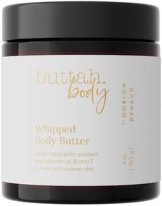 Buttah Skin by Dorion Renaud Whipped Body Butter 4oz - 100% All Natural & Organic (Hard in Jar) Pure Whipped Virgin Raw African Shea Butter - Moisturizer for Melanin Rich Skin - Black Owned Skincare