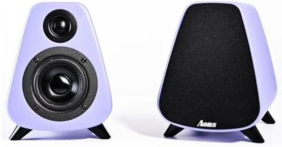 AORS AS31 Powered Bookshelf Speakers Bluetooth 5.3, 2-Way 80W RMS Active Stereo PC Desktop/3-inches Bass/Midrange/RCA and Optic Inputs,Sub Out/Remote/Wooden Compact High-Power Speakers (Purel)