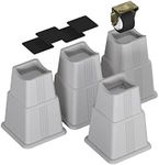 Adjustable Bed Furniture Risers 8 Pack Bed Lift Risers Elevation in Heights 3, 5 or 8 Inches Heavy Duty for Caster Wheels or Posts of Bed Table Couch, Support up to 2500 lbs. (Grey)