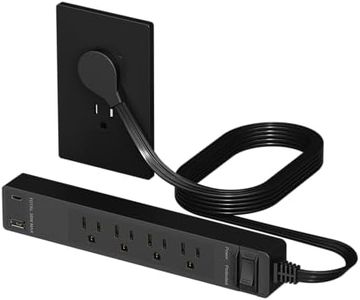 LIDER PD 36W Surge Protected Outlet Extender, USB-A & USB-C, 5ft, Flat-Plug