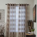 Lavish Home Sofia Grommet Single Curtain Panel, 84-Inch, Taupe