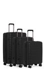 ANTLER Luggage Set of Black Hard Shell Suitcases with 4 Double Spinner Wheels & Expander Zip - Cabin, Medium & Large - Lightweight Suitcases for Travel - TSA Approved Locks - Stamford 2.0 Suitcase