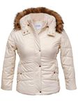 LURE JUNIOR Girls Solid Winter Wear Zipper Hooded Puffer Jacket Off White 4-6 Years
