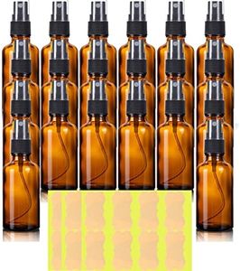 SIMBLOOM 20pcs Bottiglia Spray Fine Marrone Ambrato Bottiglia da Viaggio Nebulizzatori Atomizzante Riutilizzabile di Plastica Trasparente Flacone Spray per Profumi Viaggio
