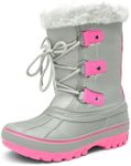 DREAM PAIRS Little Kid Forester Grey Fuchsia Ankle Winter Snow Boots Size 11 M US Little Kid