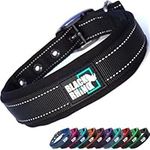 Black Rhino Dog Collar - Heavy-Duty Adjustable and Reflective Waterproof Dog Collars - Soft Neoprene Padded Dog Collar Suitable for All Breeds - Ideal Fit for Active Dogs - Large, Black