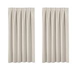 BellaHills Curtain Panels - Kids Curtains Drapes for Room Darkening Decorative Nursery Pencil Pleat Small Window Draperies for Kids's Bedroom 46 x 54 Inch Light Beige Two Panels