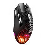 SteelSeries Aerox 5 Wireless - Holey RGB Gaming Mouse - Ultra-lightweight Water Resistant Design - 9 Buttons - Bluetooth/2.4 GHz - 18K DPI TrueMove Air Optical Sensor