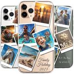 SmartGiftShop Personalised Custom iPhone Case Photo Collage Polaroid Style Custom Picture CLEAR Silicone Impact Case for iPhone 11 12 13 14 15 Ranges - CUSTOMISE ONLINE