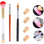 MWOOT 3Pcs Nail Art Brushes, Nail Gradient Sponge Brushes, with Nail Art Dust Brush, Gel Nail Ombre Brush for Nail-decor Painting, Set with 4pcs Sponge Replacement, Double-ended Nail Drawing Pen