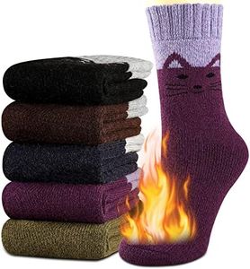 Heatuff Women's Winter Wool Socks Warm Soft Full Cushion Crew Socks (5 Pairs)