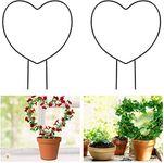 ecofynd 2 Pack Black Iron Garden Trellis for Climbing Plants | Rust Free Vine Plant Metal Support Wire with Black Coating | Holder Rack for Garden Stem Stalks Vines (Heart)