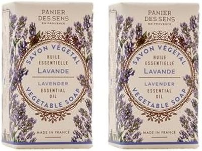 Panier des Sens - Savon Solide – Savon Main & Corps à la Lavande - À l'Huile d'Olive - Soin Corps pour Femmes et Hommes -Fabriqué en France - Savon Naturel 97% d'Ingrédients Naturels – 2x150g
