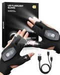 ThxToms Gifts for Men, Rechargeable Flashlight Gloves, Christmas Birthday Gifts for Men Boyfriend Him Husband,Stocking Stuffers, Cool Gadget Finger Lights Waterproof for Camping Repairing Fishing