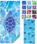 Haleey Microfiber Lightweight Thin Beach Towel 180x80 Oversized Extra Large Sand Free Towels Travel Swim Pool Yoga Gym Camp for Adults Women Men Beach Essentials Accessories Vacation Gift