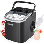 EUHOMY Ice Maker Machine Countertop Ice Cube Maker, Self-Cleaning Function,9 Cubes in 6 Mins,Portable Ice Cube Maker Machines with Ice Scoop & Basket for Home/Kitchen/Office/Bar, Black