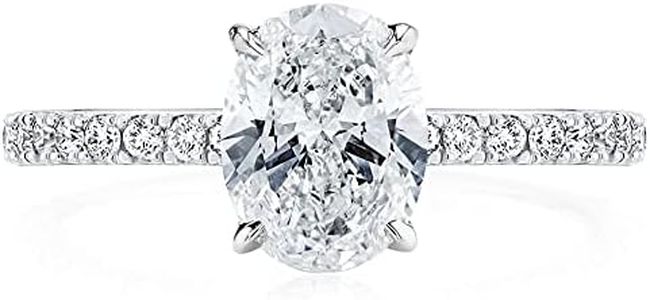 Bo.Dream 1.5ct/2ct Oval Cut Cubic Zirconia CZ Engagement Ring Rhodium Plated Sterling Silver, Sterling Silver with Rhodium Plating, Cubic Zirconia