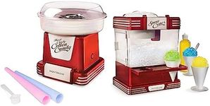 Nostalgia Cotton Candy and Snow Cone Machine Bundle - Retro Treat Makers