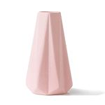 Modern Ceramic Vases for Décor White Small Vases for Fresh Flowers Boho Pampas Floor Rose Vase (6 in) (Pink)