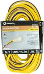 Southwire 2548SW0022 50-Foot 12/3 American Made Outdoor Extension Cord Yellow/Purple