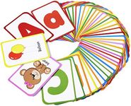 ZazzyKid Alphabet Flash Cards for Kids: Teach Toddler ABC Letters & Words, 52 Double-Sided Cards - Preschool Learning