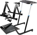 Alpcour Magnetic Bike Trainer Stand for Indoor Riding – with Portable Multi-Tasking Bike Trainer Fitness Desk – with Multipurpose 36”x78” Bike Trainer Mat