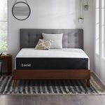 Lucid 12 Inch Gel Memory Foam Mattress – Plush Feel – Gel Infusion - Hypoallergenic Bamboo Charcoal – Breathable Cover, White, Queen