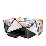 kwmobile Linen Printer Cover Compatible with Epson Expression Home XP-2200 Case - Colorful Flowers Dark Pink/Dark Blue/Cream