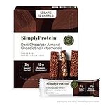 Simply Protein Dark Chocolate Almond Protein Bars, Gluten Free, Vegan, High Protein Snacks, 12 Count