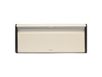 Brabantia - Fall Front Bread Bin - Canister for 2 Loaves of Bread - Extra Storage Space due to Flat Top - Keeps Content Fresh - Kitchen Storage Box - Steel - Soft Beige - 47 x 25 x 19 cm