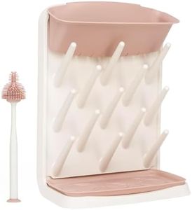 Emulait Ubbi Vertical Drying Rack, Baby Accessory, Space Saving Countertop with Cleaning Brush